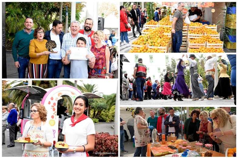 Diferentes momentos de la feria de la naranja de este domingo (Foto TA)
